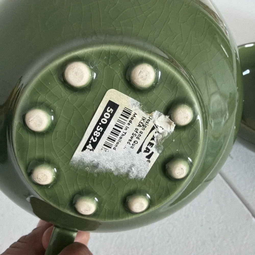 Vintage Two IKEA Set Of Green Soup Bowls With Plates And An Extra Bowl